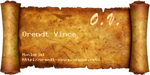 Orendt Vince névjegykártya